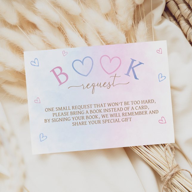 Rosa blaue Gender-Enthüllungsbücher für Baby Begleitkarte (Von Creator hochgeladen)