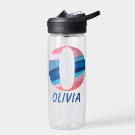 Rosa blaue Gradientenbezeichnung Schulbrief Trinkflasche