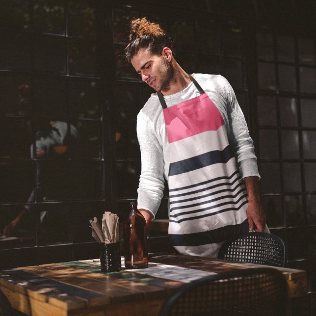 Rosa blaue Grenzstreifen Schürze (Von Creator hochgeladen)