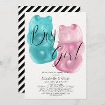 Rosa & blaue Gummibärengeschlecht offenbaren Einla