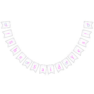 Rosa blaue Hochzeitsraten Sie sagte ja! Silver Whi Wimpelkette