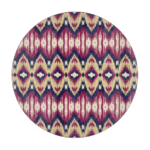 Rosa blaue ikat Chevron, ethnisch. Schneidebrett