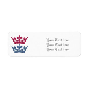 Rosa blaue Krone Prinz Prinzessin Zwillinge Etiket