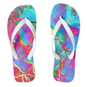 Rosa blaue lila blumenfarbene Blüte Flip Flops