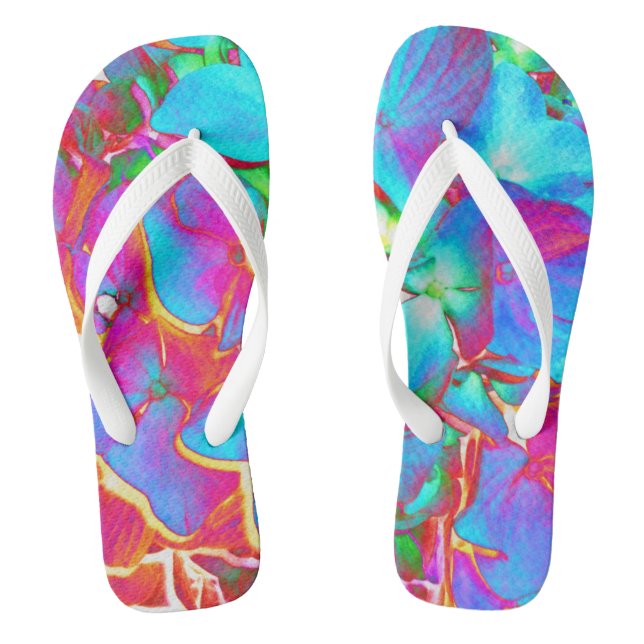 Rosa blaue lila blumenfarbene Blüte Flip Flops (Fußbett)