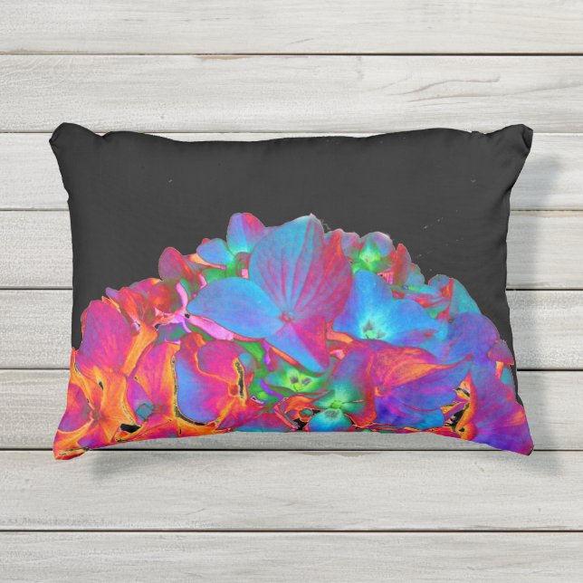 Rosa blaue lila blumenfarbene Blüte Kissen Für Draußen (Vorderseite)