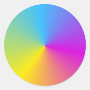 Rosa blaue, Lila gelbe grüne Blindvorlage Runder Aufkleber