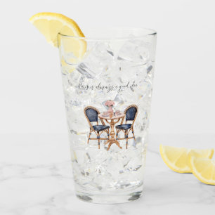 Rosa Blaue Paris Tisch Baguettes Glas