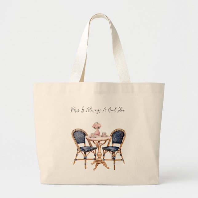 Rosa Blaue Paris-Tisch-Baguettes Jumbo Stoffbeutel (Vorne)