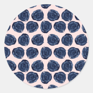 Rosa Blaue Rose Weinberge Hütte Hochzeit Runder Aufkleber