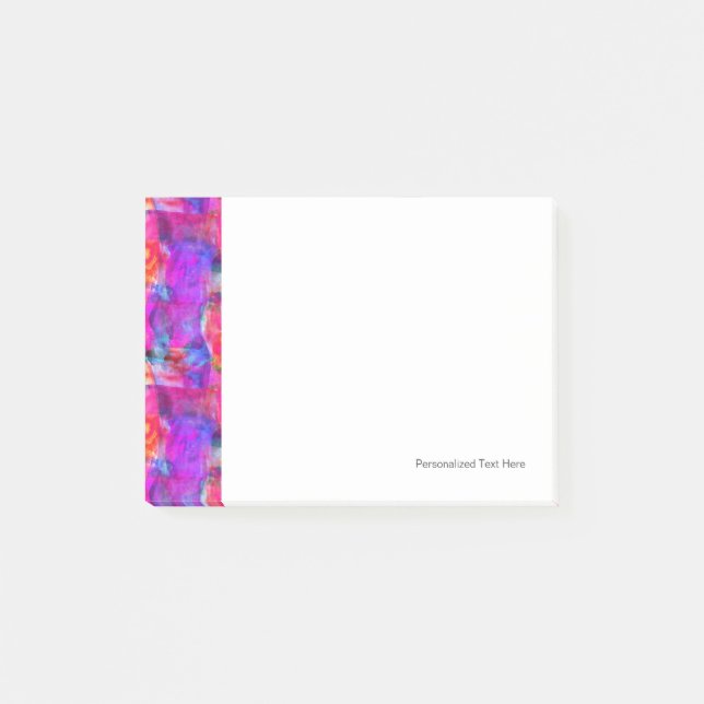 Rosa, blaue, rote Textur Post-it Klebezettel (Vorderseite)