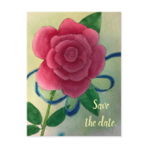 Rosa blaue Schleife Save the Date Postkarten