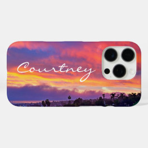Rosa, blaue Sonnenuntergangswolken individuelle Na iPhone 16 Pro Hülle