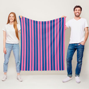 Rosa-blaue stilvolle Streifenmuster-Design Fleecedecke