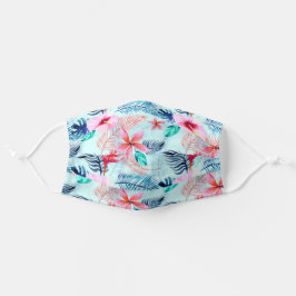 Rosa blaue tropische Blume Blumenmuster Mund-Nasen-Maske Aus Stoff