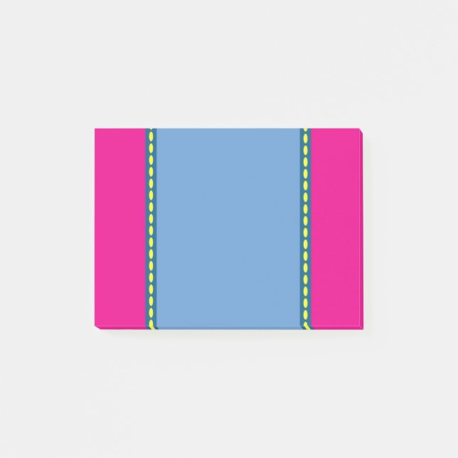 Rosa, blaue und gelbe Post-it-Notiz Post-it Klebezettel (Vorderseite)