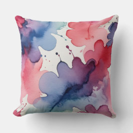Rosa, blaue und lila Aquarelltextur Kissen