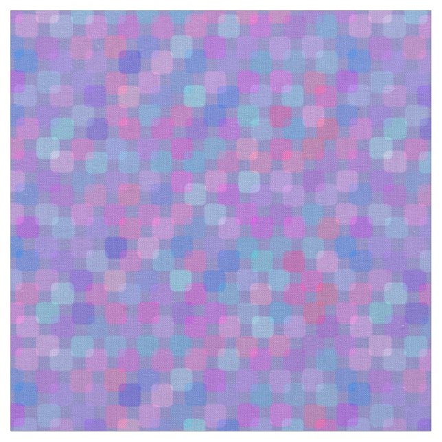 Rosa, blaue und violette Quadrate Stoff (Nahaufnahme)