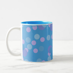 rosa blaue und violette Tupfencluster Zweifarbige Tasse