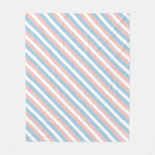 Rosa, blaue und weiße Diagonalstreifen Fleecedecke