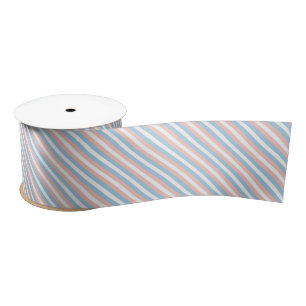 Rosa, blaue und weiße Diagonalstreifen Satinband
