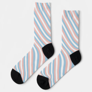 Rosa, blaue und weiße Diagonalstreifen Socken
