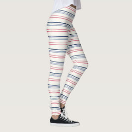 Rosa blaue und weiße Streifen Leggings