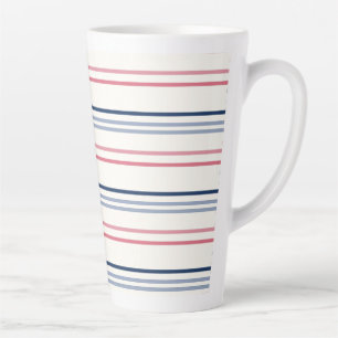Rosa blaue und weiße Streifen Milchtasse