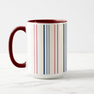 Rosa blaue und weiße Streifen Tasse