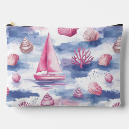 ROSA & BLAUE WATERCOLOR-SEGELBOOTE ZUBEHÖRTASCHE
