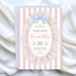 Rosa Blaue weiche Pastellband Einladung
