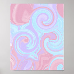 Rosa & Blaue Wirbel ( Die Zuckerwatte ) Poster
