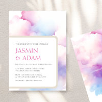 Rosa blaue Wolken Monogram Wedding