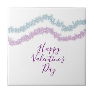rosa blauer Glitter funkeln frohen Valentinstag n Fliese