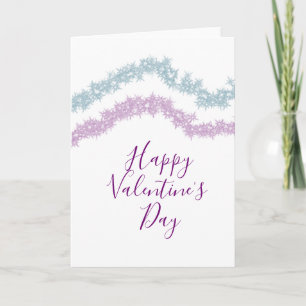rosa blauer Glitter Glanz frohen Valentinstag n Karte