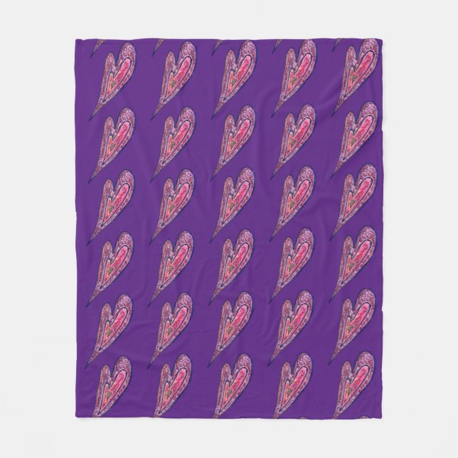 Rosa blauer Glitzer Herzenslust Fleece Kneipe Blan (Vorderseite)