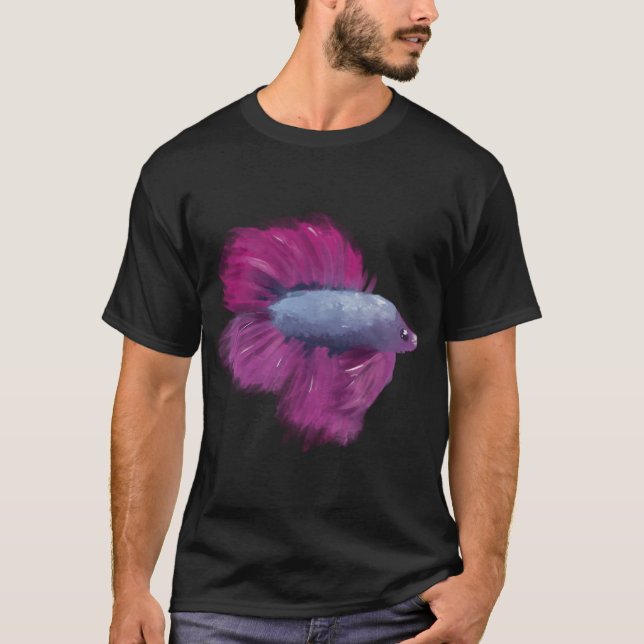 Rosa blauer Kampffisch T-Shirt (Vorderseite)