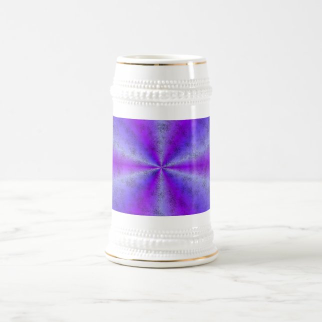 Rosa blauer Regenbogen in Elephant Skin Leather Op Bierglas (Mittel)