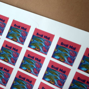 Rosa Blauer Schmetterling Seezunge Quadratischer Aufkleber