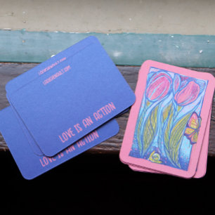 Rosa Blauer Schmetterling Seezunge Visitenkarte