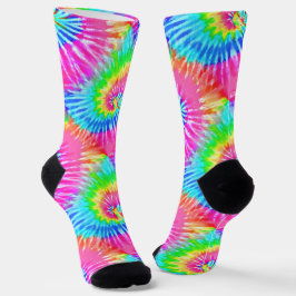 Rosa & Blauer Spaß Retro Girly Gefärbte Krawatte S Socken