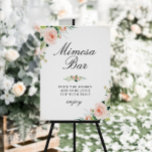 Rosa blaues Brautparty Imosa Bar Poster<br><div class="desc">Ein Blumendesign mit wunderschönen,  rosafarbenen Blume. Der Text und die Farben auf diesem Zeichenposter können bearbeitet werden.</div>