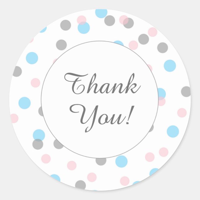 Rosa blaues Geschlecht: Babydusche bevorzugt Aufkl Runder Aufkleber (Vorderseite)