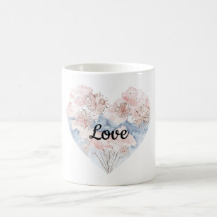 Rosa blaues Herz Kaffeetasse