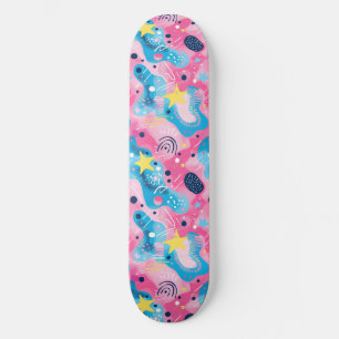 Rosa blaues Retro Y2K einzigartiges Design-Skatebo Skateboard