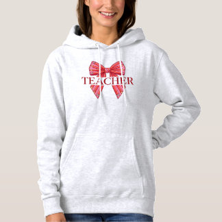 Rosa Bleistift-Schleifenband-Lehrerdank Hoodie
