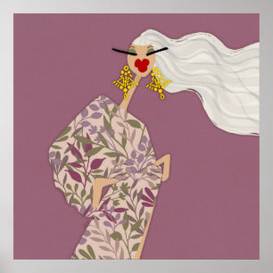Rosa blendender Stil Glamour Mode Kunstposter Poster