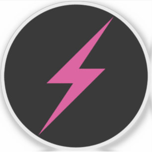 Rosa Blitze des Feminismus (auf schwarz) Aufkleber