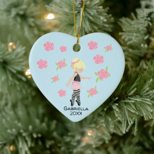 Rosa Blonde Haaresbreite Weihnachten Keramik Ornament
