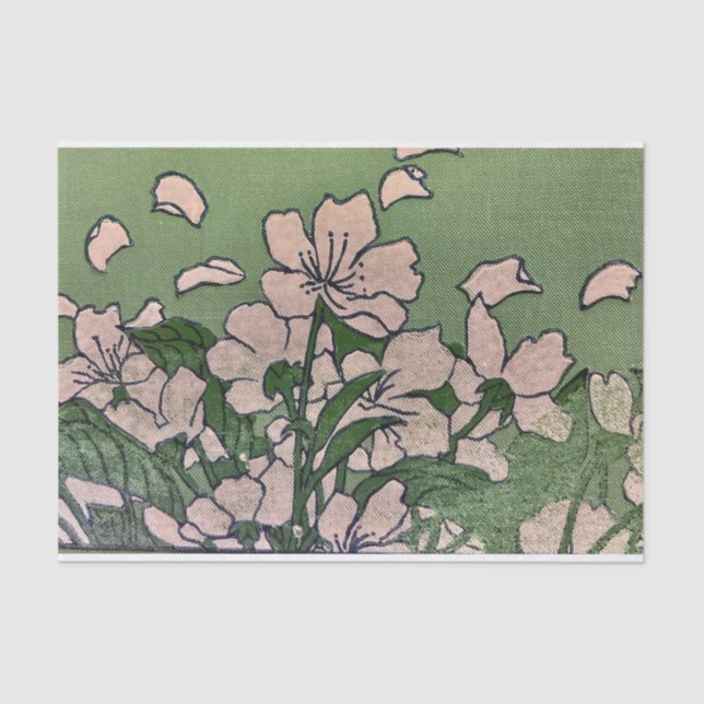 Rosa Blossom Kaskade Seidenpapier (Vorderseite)